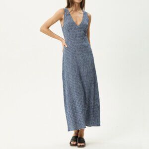 Afends Shipwreck Seersucker Maxi Dress - Marlin - Size Small